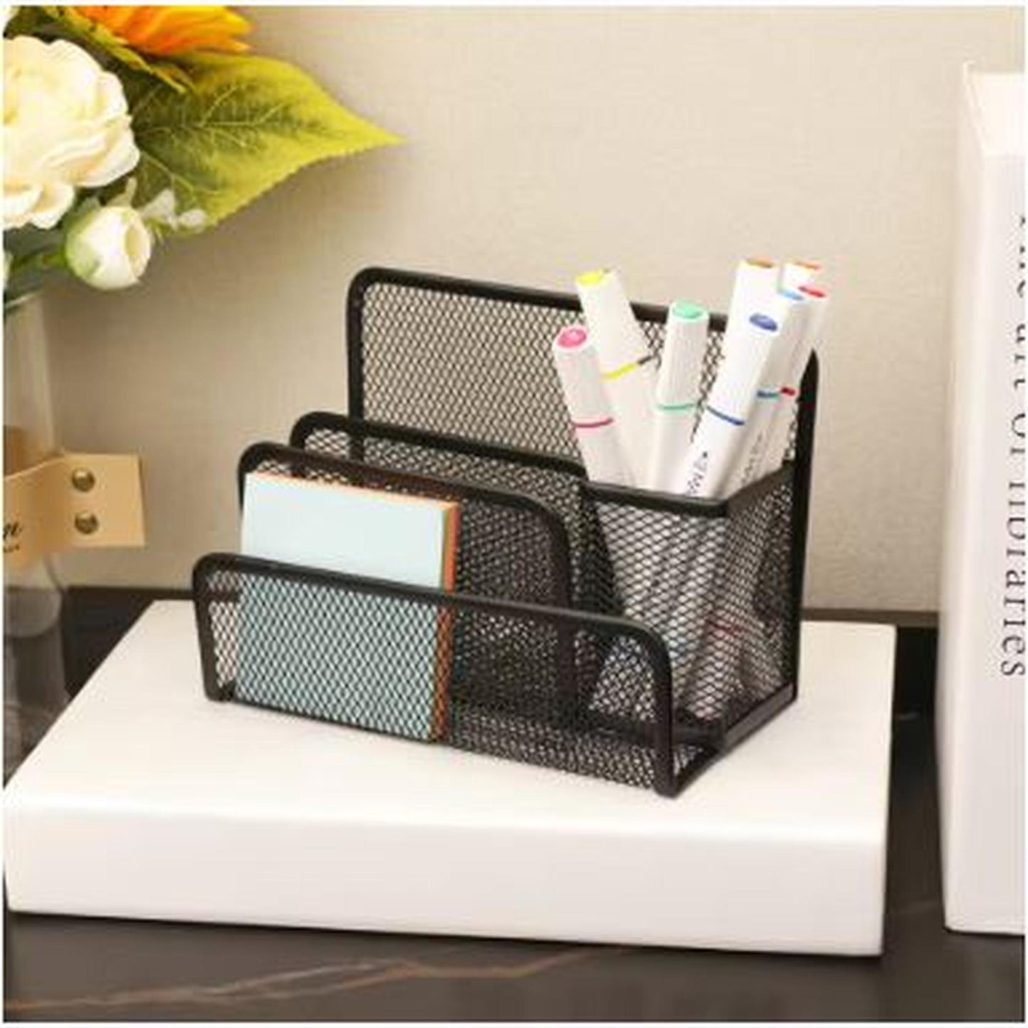 Compact Office File Organizer – Desk Storage Rack & Letter Sorter for Documents, Mail, and School Supplies