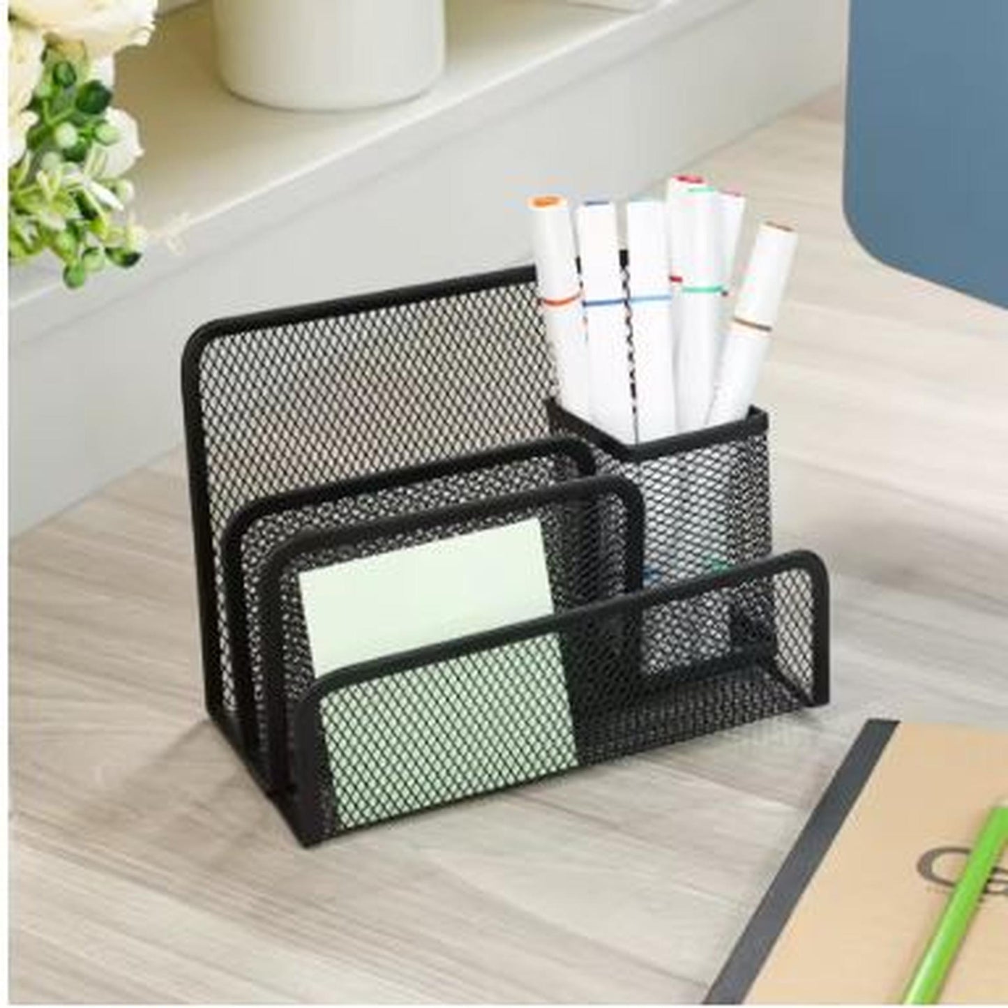 Compact Office File Organizer – Desk Storage Rack & Letter Sorter for Documents, Mail, and School Supplies